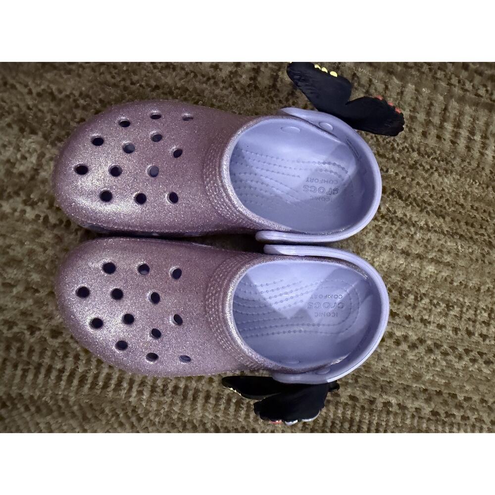 RARE CROCS KIDS Classic IAM Butterfly Clog 211262 Mystic Purple Toddlers Sz 13 C - Picture 9 of 9